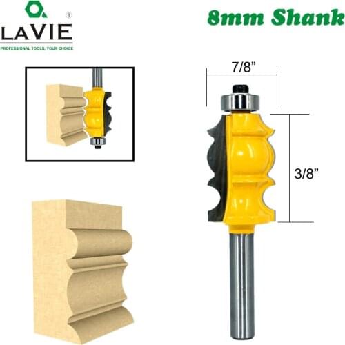LAVIE 1pc 8mm Shank Special Moulding Handrail Wood Router Bit Woodworking Milling Cutter for Wood Machine Tools MC02078