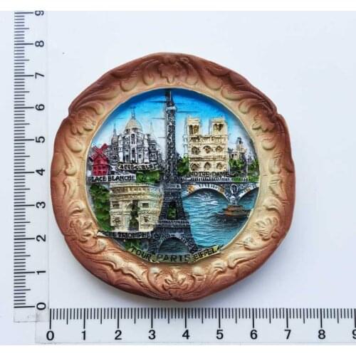 European French Paris landmark building three-dimensional magnetic refrigerator stickers