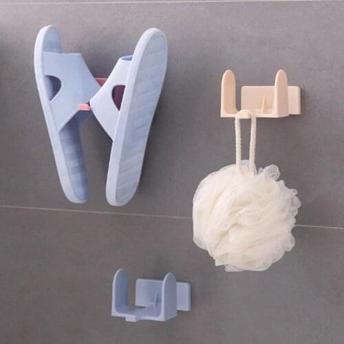 Creative Shoes Rack Household Bathroom Wall Mounted Shoes Storage Rack Shelf Self-Adhesive Slippers Holder Hanger Organizer