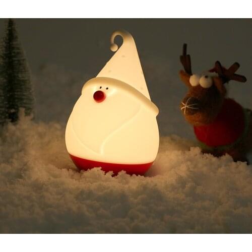 USB Rechargeable Night Light Silicone Lamp Silicone Touch Sensor Night Lamp Santa Claus Ambient Light Home Garden Party Decor