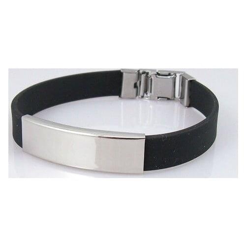 Wholesale 36pcs/lot Simple Black Silicone Bracelets Stainless Steel Buckle Bracelet
