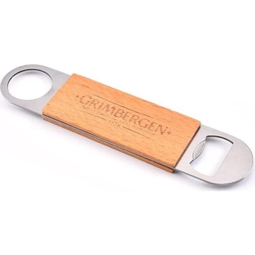 Stainless Steel Wooden Handle Opener Hanging Beer Bottle Openers Durable Beverage Corkscrew Bar Kitchen Wine Tools Gift SN2799