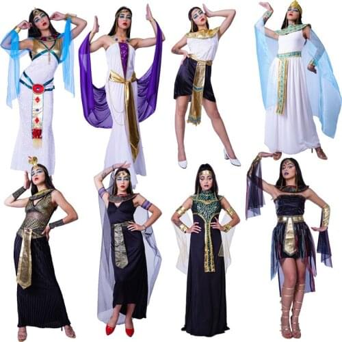 QLQ Ancient Egyptian Pharaoh Queen Role Playing Women Egypt Egyptian Costumes Clothes Cosplay Halloween Costumes for Women