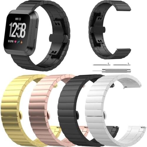 MASiKEN Stainless Steel link Quick Release Bracelet Watch Band Strap for Fitbit Versa Watchband Luxury Metal Wristband