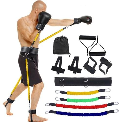 Sports Fitness Resistance Bands Set for Leg and Arm Exercises Boxing Home Gym Bouncing Strength Training Equipment X115A