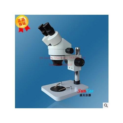 Super Clear 7X - 45X Jewelers Microscope Imported Lens Binocular Stereo Microscope with Fluorescent Ring Lamp