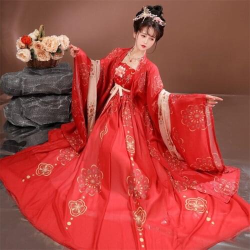 Traditional Ancient Hanfu Dance Costume Female Folk Princess Hanfu Dress Oriental Han Dyansty Cosplay Dress Fairy Dancewear