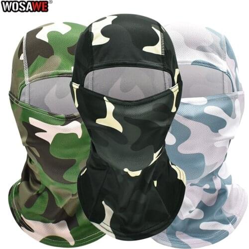 WOSAWE Motorcycle Full Face Mask Breathable Windproof Balaclava camouflage Motocross Helmet headgear Full Mask biker face shield