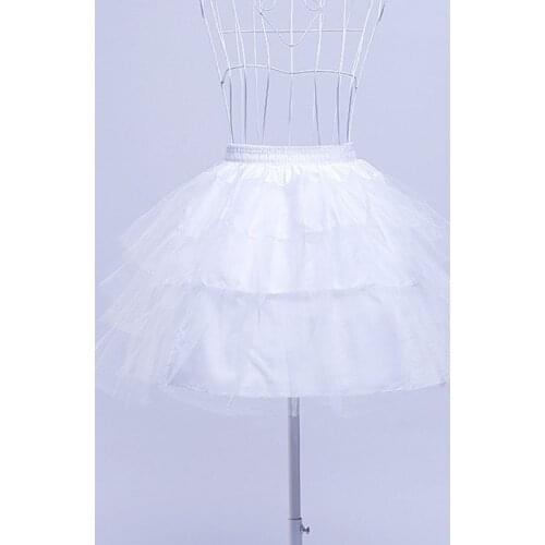 Women Bridal Multi Layered White Mesh Lolita Short Petticoat Tutu Skirt With Steel Ring Princess Sweet Bustle Wedding Underskirt
