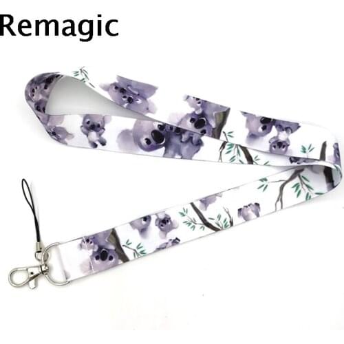 20pcs Koala animal Neck Strap Lanyard keychain Mobile Phone Strap ID Badge Holder Rope Key Chain Keyrings cosplay Accessory Gift