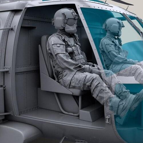 1/35 Model Kits Soldier Helicopter Crew White Model Model Toy Resin Kids Gift Handicraft Self-assembled Figure Ornament M4Z8