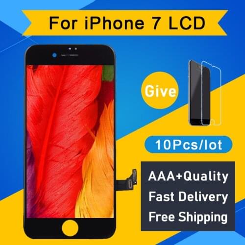 10Pcs/lot 100% Test AAA No Dead Pixel For IPhone 7 LCD Display Touch Screen Digitizer Assembly Replacement Black White free DHL