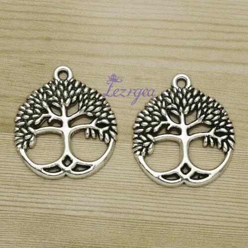 10pcs/lot--23x26mm,tree cham, Antique silver plated tree charms,DIY supplies, Jewelry accessories