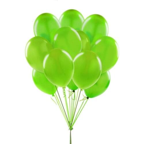 10pcs/L 10inch 1.8g Green Latex Balloon Air Balls Inflatable Party Wedding Decoration Birthday Float Balloons Toys supplies
