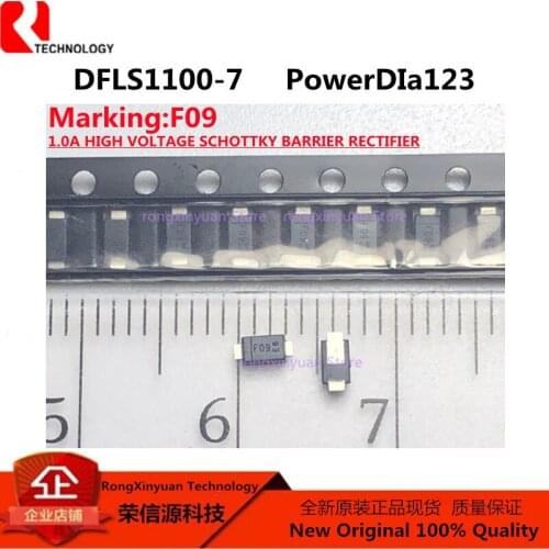 20 pieces / lot DFLS1100-7 F09 DFLS1100 1.0A HIGH VOLTAGE SCHOTTKY BARRIER RECTIFIER POWERDI®123 100% new original