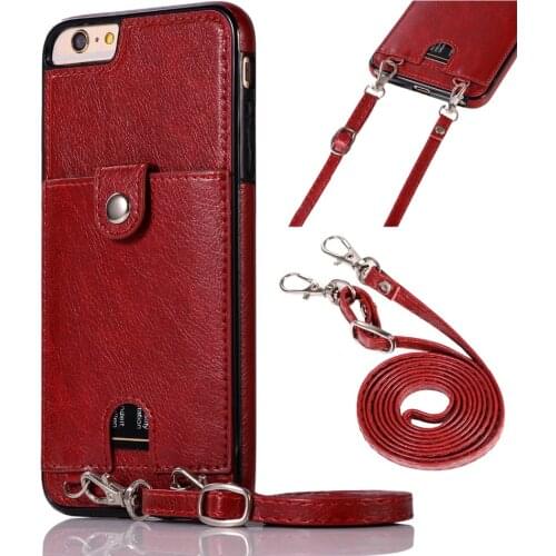 PU Leather Back Case for iPhone SE 2020 11 Pro Max X Xs Max XR X 8 7 6 6S Wallet Card Case for Samsung S20 S10 Case With Strap