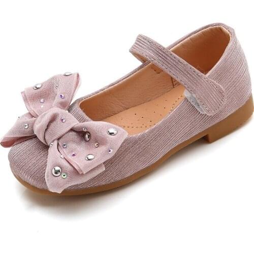 Bow Children Shoes Princess School Shoes For Girl Leather Flower For Big Kids Shoes Party Wedding 4 5 6 7 8 9 10 11 12 Year Old