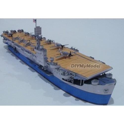 DIYMyModeI 1:400 Scale WW2 USS Card Bogue-class Escort Aircraft Carrier DIY PAPER Model Kit Handmade Toy Puzzles
