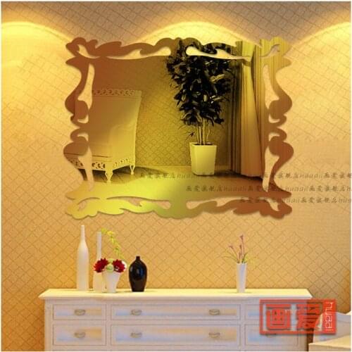 Elegant Mirror acrylic three-dimensional wall stickers bathroom decoration mirror