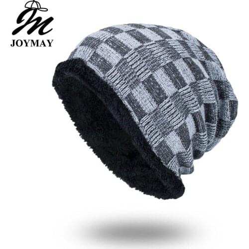 Joymay Brand New Winter Autumn Beanies Hat Unisex Warm Soft Skull Knitting Cap Hats Touca Gorro Caps For Men Women WM062