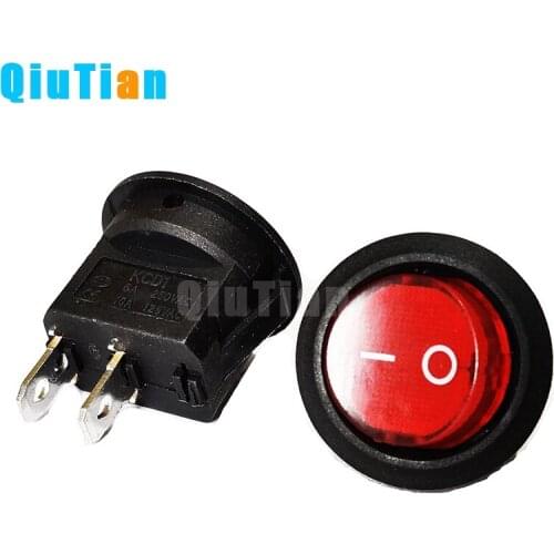 KCD1 KCD2 Car 220V Round Rocker Dot Boat LED Light Toggle Switch SPST ON/OFF Top Sales Electric Controls 12V electric switches