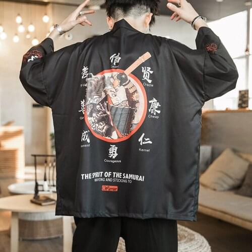 New Print Kimono Men Japanese Kimono Cardigan Harajuku Kimono Shirt Men Streetwear Hawaiian Shirt Men