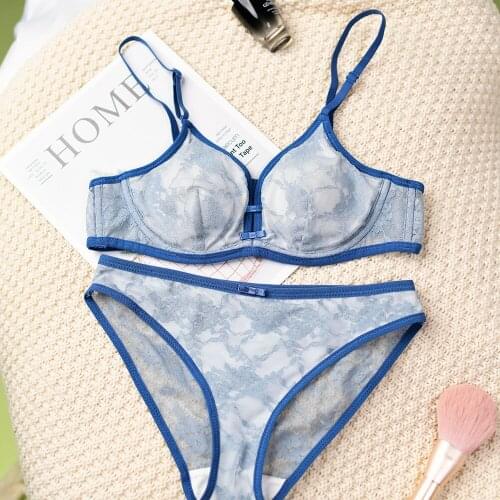 National Style Sexy Underwear Women Underwire Minimizer Adjustable Bra Set Lace Thin Bra 70A 70B 70C 80A 80B 80C 85A 85B