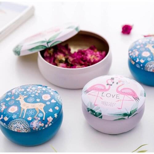 Sweet Gift Fancy Tin Box With Lid Vintage Round Metal Box Candy Tea Organizer Storage Box
