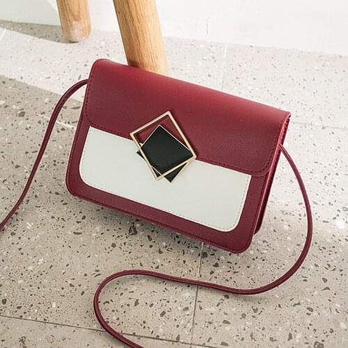 Crossbody Tas Voor Vrouwen Fashion Messenger Bags Eenvoudige Contrast Kleur Hasp Kleine Schoudertas Vrouwen Flap Tassen Handtas