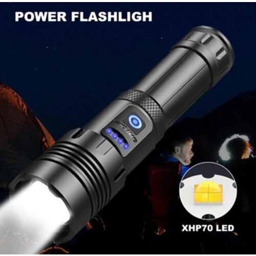 Powerful XP70.2 Aluminum Alloy LED Flashlight Werklamp Waterproof COB Light Zaklamp 7-speed Flashlight Night Fishing Camping
