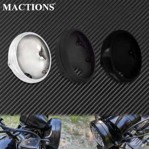 Motorcycle 7" LED Headlight Outside Shell HeadLamp Housing Cover Bucket Black/Chrome For Harley Touring Dyna Softail XL883 1200