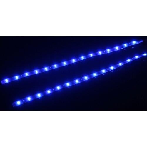 4Pcs Waterproof 12V LED Strip Light 15LED 3528 Blue Car Truck Flexible Strip Tube Light Lamp String Decor