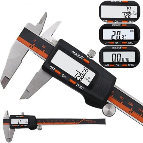NEW Digital Vernier Caliper 6 Inch 150mm Stainless Steel Electronic Caliper Micrometer Depth Measuring Tools LED display 0.01mm
