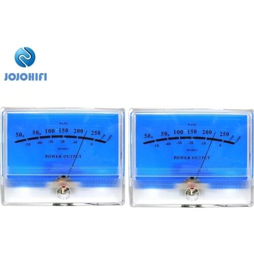 One Pair 2pcs Classic McIntosh Water Lake Blue Figure VU Meter Head Table DB Table Audio Power Amplifier With Backlight