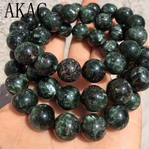 Approx13+-0.3mm natural green seraphinite bracelet for women men bracelet or jewelry diy making design