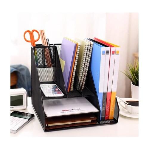 Creative Practical Desktop File Holder Tray Metal filing Box Office File Magazines Document Desk Organizer Shelf