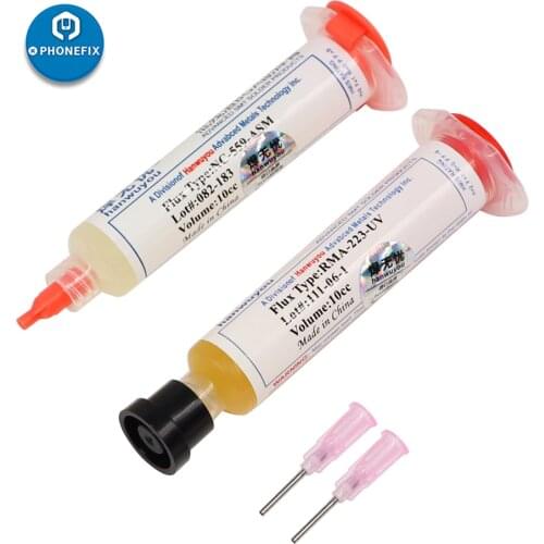 PHONEFIX 10CC RMA-223-UV/ NC-559-ASM Solder Soldering Paste Flux With Needle Squeeze BGA Soldering Tin Cream For Welding Repair