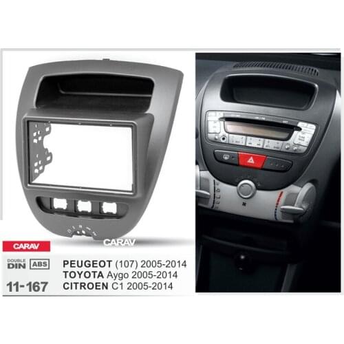 Radio Fascia for CITROEN C1 TOYOTA Aygo PEUGEOT 107 Double Din Radio DVD Stereo CD Panel Dash Mount CARAV 11-167