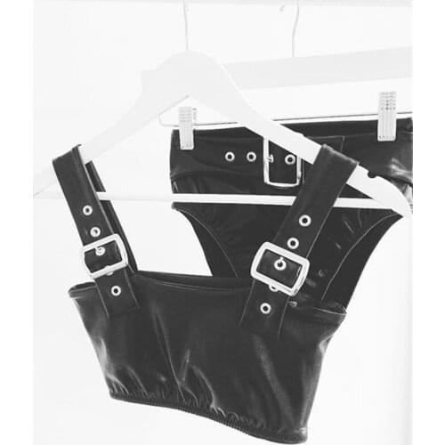 Sexy belt swimsuit buckles bikini women Laser Solid two pieces swimwear women Adjustable strap swimwear femme bathing biquini