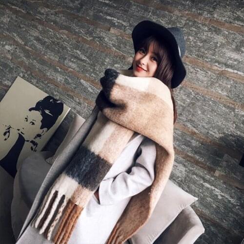 New arrival autumn winter women girls double sides wild soft temperament thick scarf fresh wool comfortable trend warm big scarf