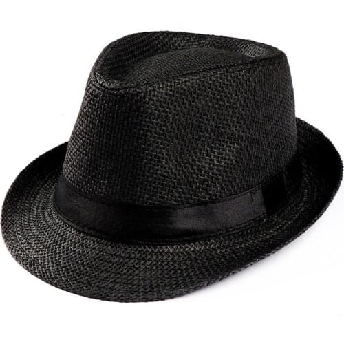Unisex Sunhat Women Men Fashion Summer Casual Trendy Beach Straw Sun Protection Cap Cowboy Fedora Hat Gangster Cap Headdress