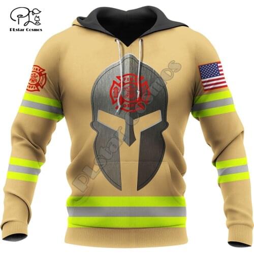 PLstar Cosmos Amazing USA Firefighter Fireman 3D Print Hoodies Sweatshirts Zip Hooded For Men And Women Casual Streetwear Q1