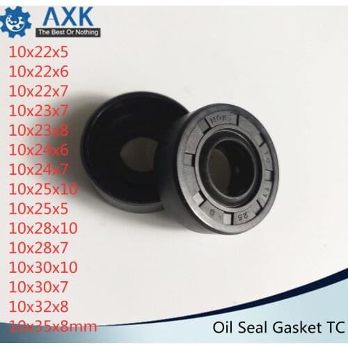 Oil Seal Gasket TC 10*22*23*24*25*28*30*32*35*5*6*7*8*10 mm 10Pcs Bearing Accessories NBR Nitrile Rubber Standard Oil Seals