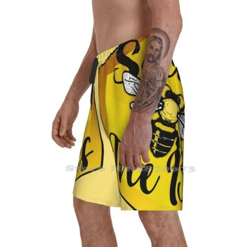 Let Us Save The Bees Breathable Personality Holiday Beach Shorts Rebubble Best Selling Bee Bees Bee Swarm Honey Honey Bee The