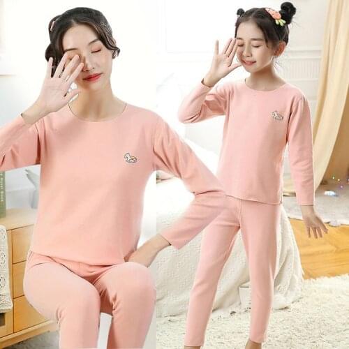 Mother Daughter Winter Clothing for Pajama Sets Baby Boys Cartoon Long Sleeves Thermal Underwear 2pcs Autumn 2021 Kids Costume