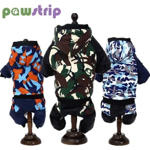 Winter Warm Pet Dog Clothes Fashion Camouflage Pet Dog Hoodies Soft Cotton Four-legs Dog Coat Jacket For Small Dogs Cats Clothes