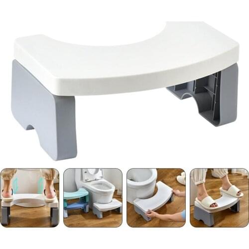 1Pc Bathroom Thicken Footstool Simple Toilet Stool Non-skid Creative Footstool Durable Footstool Stable Toilet Stool White