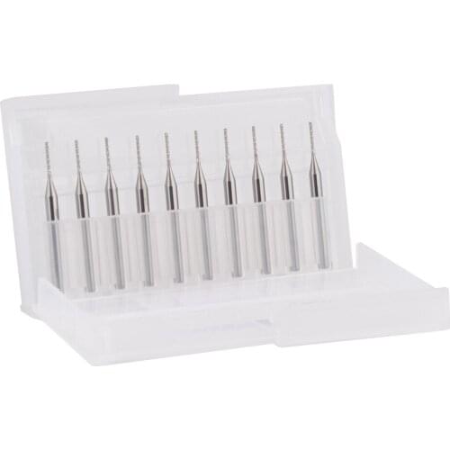 10 pcs CNC Carbide End Mill Engraving Bits Cutting Edge 0.9mm