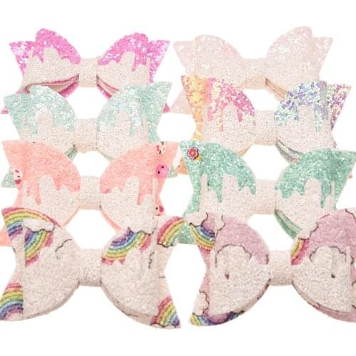 120PCS Glitter Bowknot Colorful Bows Cute HairBows for Girls Hair Accessories Boutique Hair Clips Hairpins Barrettes