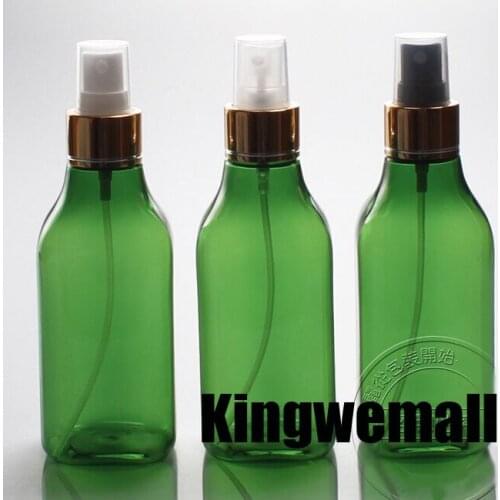 300pcs/lot 200ml Green Portable Aftershave/ Makeup/ Perfume Empty Bottle Spray Atomizer with gold lids